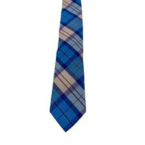 Skinny Tie Madness‎ Mens Blue Plaid Cotton Necktie Counting Crowbars SKM2035